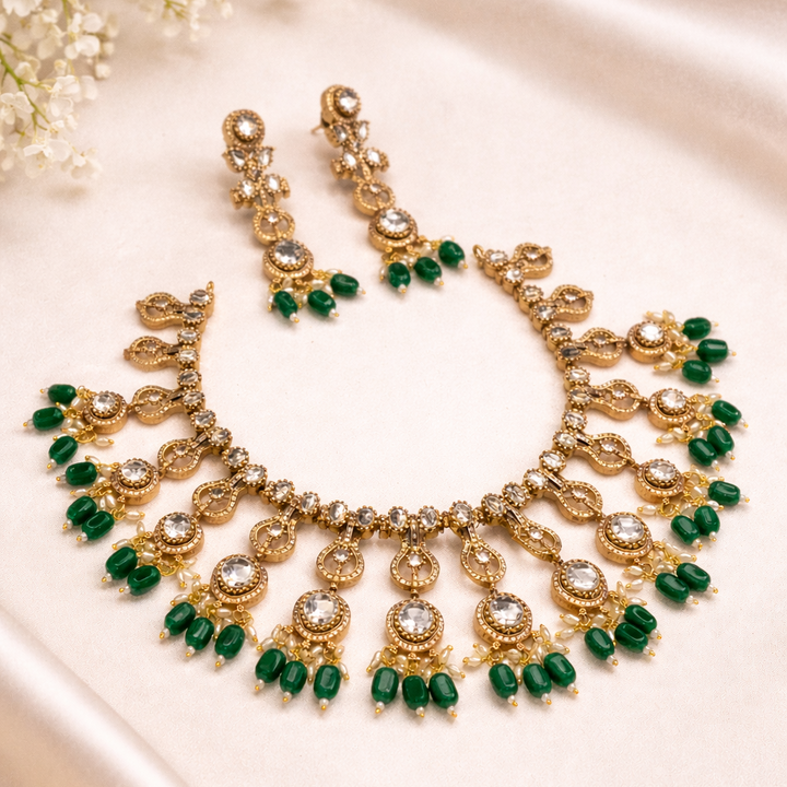 Delicate Kundan Polki Necklac Set