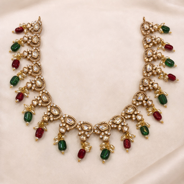 Full Kundan Polki Necklace Set