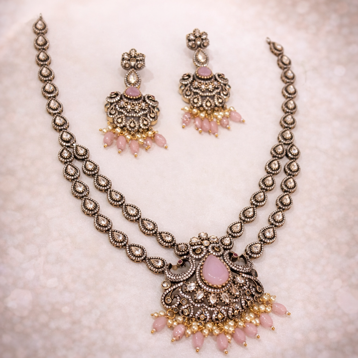 Two line Victorian Pendant Necklace Set