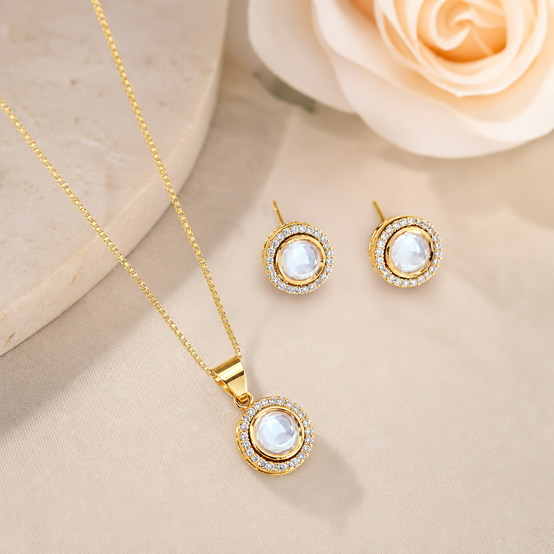 Round Design Kundan polki pendant set