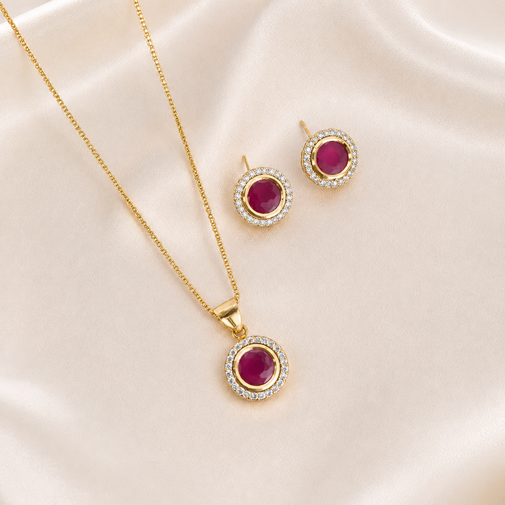 Round Design Kundan polki pendant set