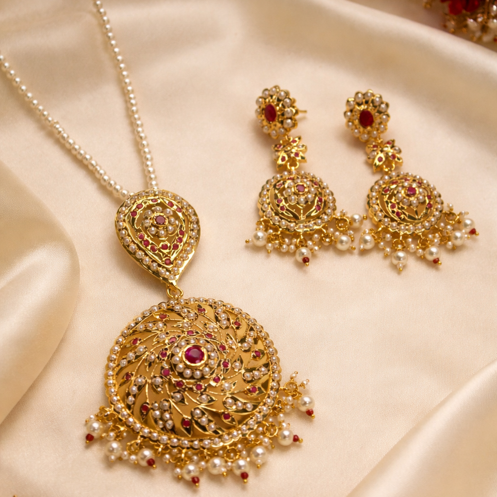 Delicate Jadaau Pendant Set