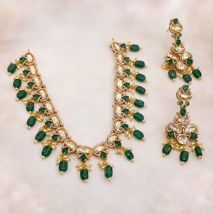 Unique Kundan Polki Necklace Set