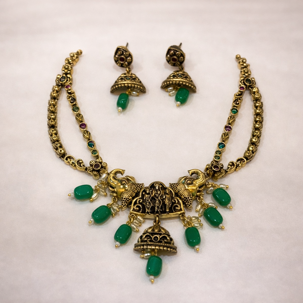 Temple Design Antique Necklace Set