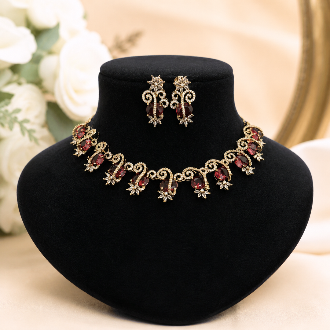 Traditional Zircon Necklace Set