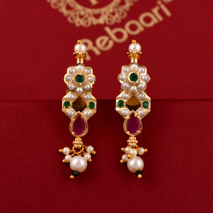 Dazzling Gold Plated Jadau Necklace Set