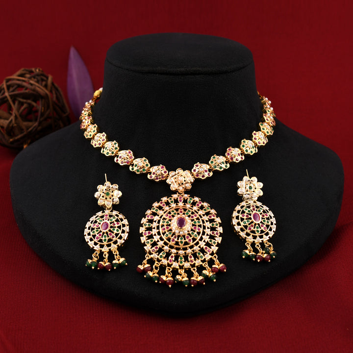 Designer Gold Plated Jadaau Necklace Set