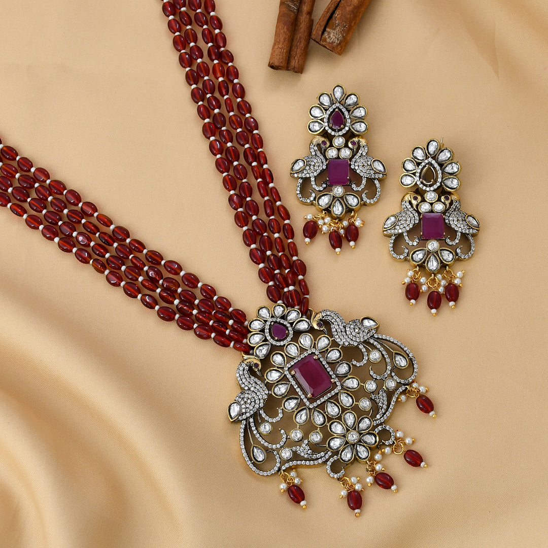 Peacock Victorian Pendant Set