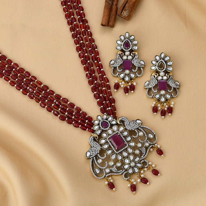 Peacock Victorian Pendant Set