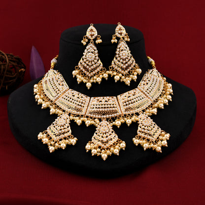 Gold Plated Jadau Necklace Set