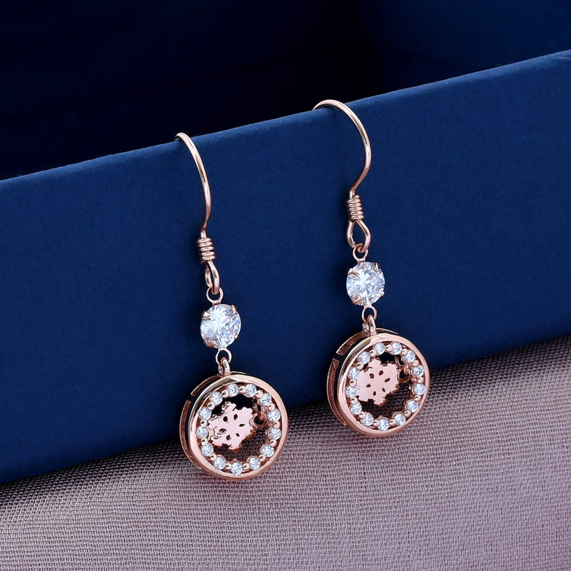 Round flower Design 925 Sterling Silver Earring