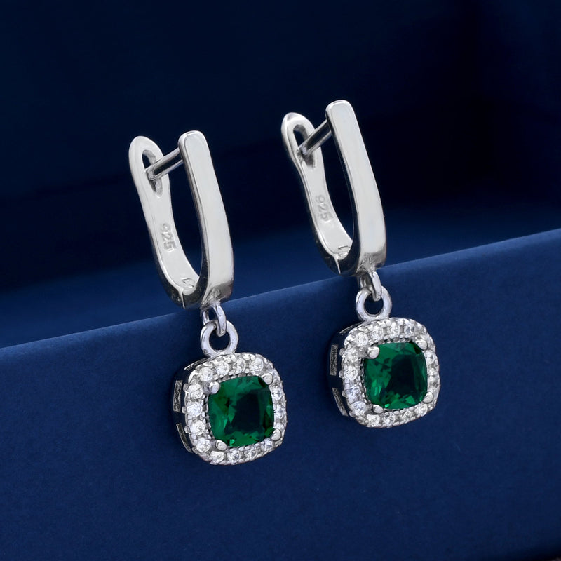 Cushion Shape 925 Sterling Silver Earring