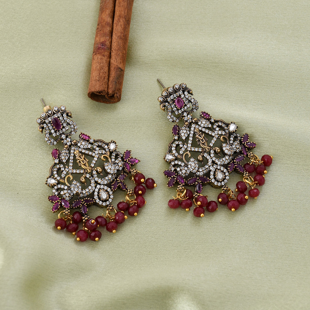 Victorian Polki Temple Pendant Set