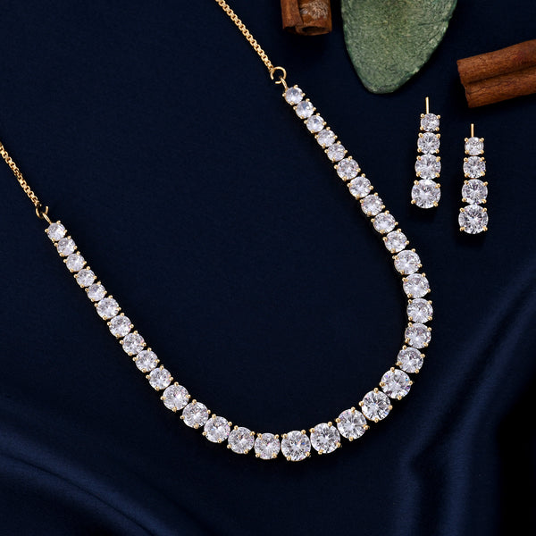 Bi Color Diamond & Emerald Tennis Necklace set in 14kt Gold – OKG Jewelry