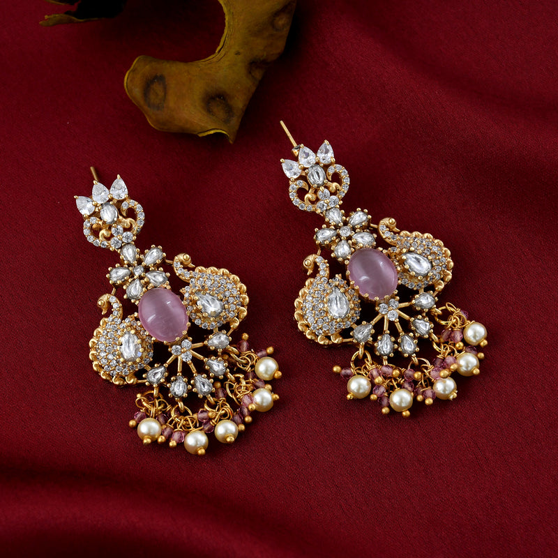 Gold Plated Kundan Polki Earrings Design by Minaki at Pernia's Pop Up Shop  2024