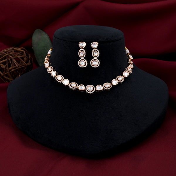 Single Line Kundan Necklace Set