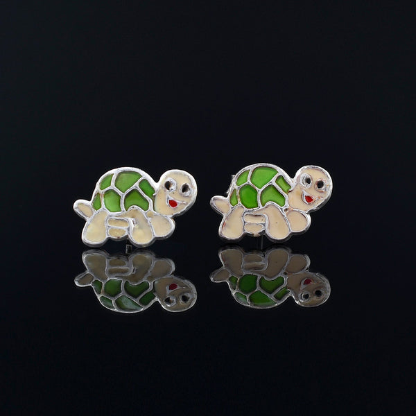 Tortoise Design 925 Sterling Silver Studs