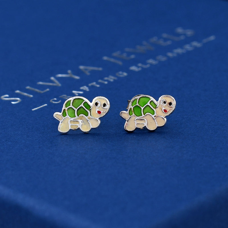 Tortoise Design 925 Sterling Silver Studs