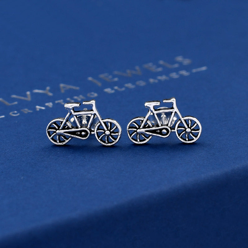 Bicycle Design 925 Sterling Silver Studs