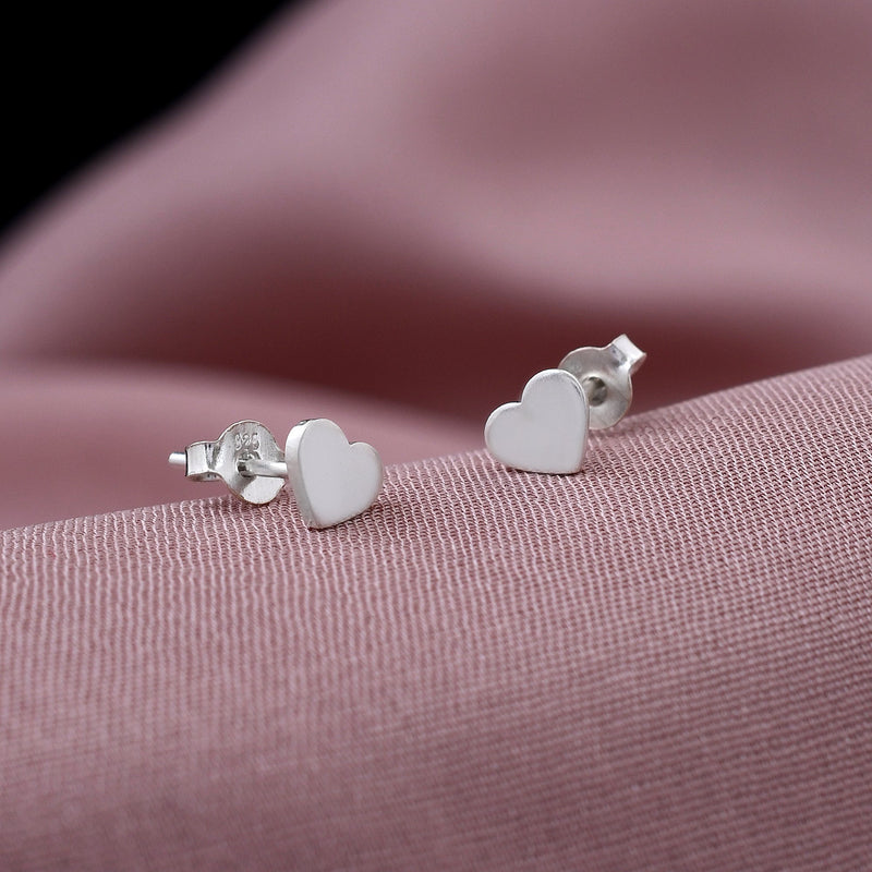 Heart Shape 925 Sterling Silver Studs