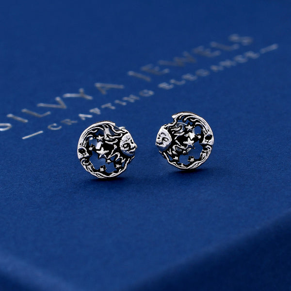 Sun Filigree 925 Sterling Silver Studs