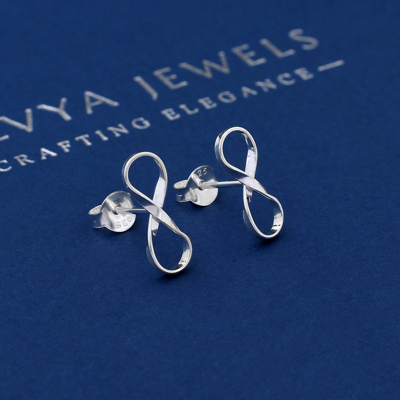 Infinity Shape 925 Sterling Silver Studs