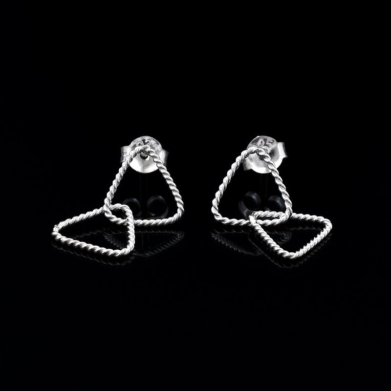 Double Club Diamond 925 Sterling Silver Earring