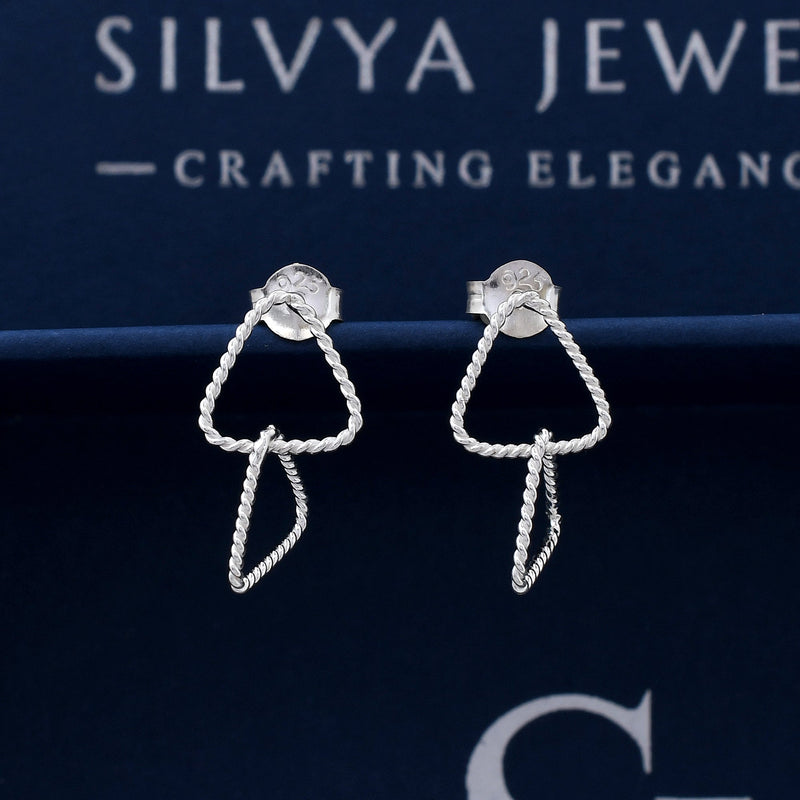 Double Club Diamond 925 Sterling Silver Earring