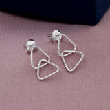 Double Club Diamond 925 Sterling Silver Earring