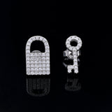 Key & Lock Design 925 Sterling Silver Studs