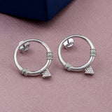 Round Triangle Shape 925 Sterling Silver Earring