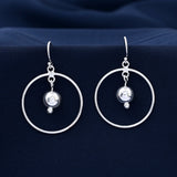 Antique Circle 925 Sterling Silver Earring