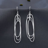 Oval Orbit Design 925 Sterling Silver Earring