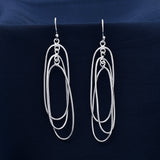 Oval Orbit Design 925 Sterling Silver Earring