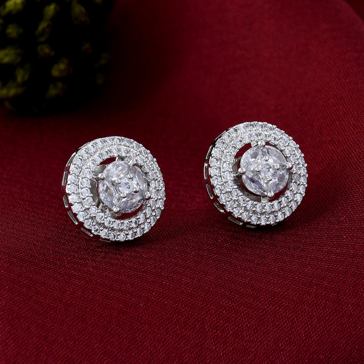 Dazzling Circular Diamond Stud Earrings