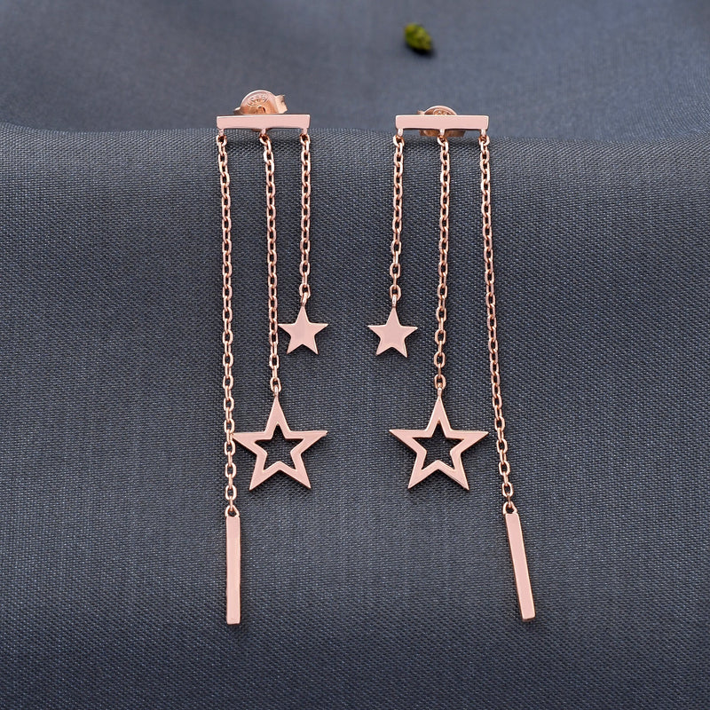 Two Star Design 925 Sterling Silver Earring