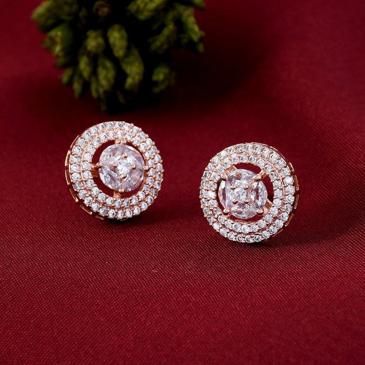 Dazzling Circular Diamond Stud Earrings