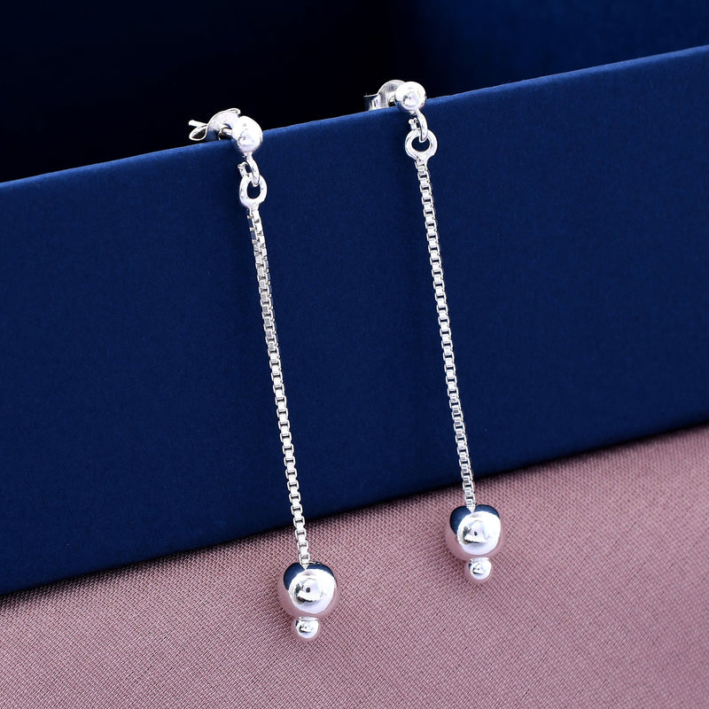 Chain Ball Design 925 Sterling Silver Earring