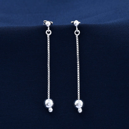 Chain Ball Design 925 Sterling Silver Earring