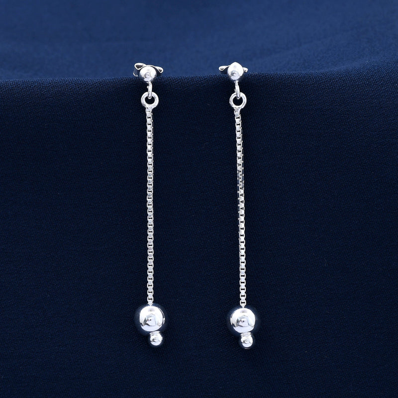 Chain Ball Design 925 Sterling Silver Earring