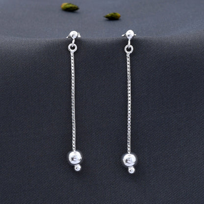 Chain Ball Design 925 Sterling Silver Earring