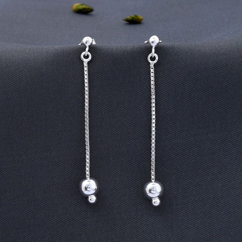 Chain Ball Design 925 Sterling Silver Earring