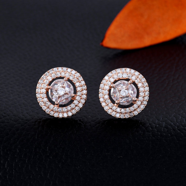Dazzling Circular Diamond Stud Earrings