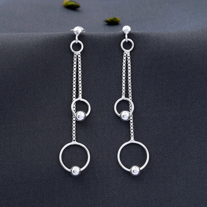 Circle Chain Design 925 Sterling Silver Earring