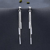 Long Clips Shape 925 Sterling Silver Earring