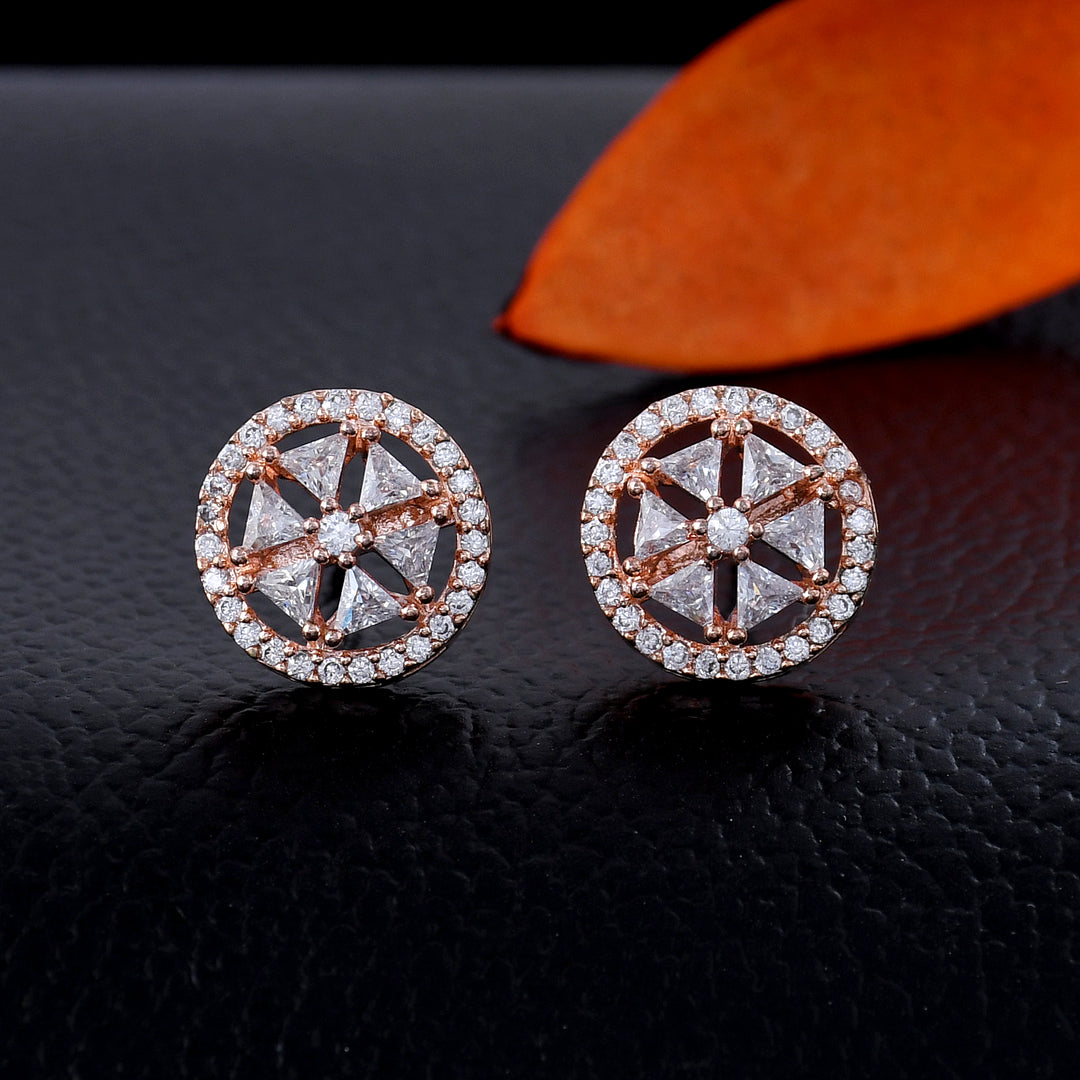 Delicate Flowers Diamond Studs