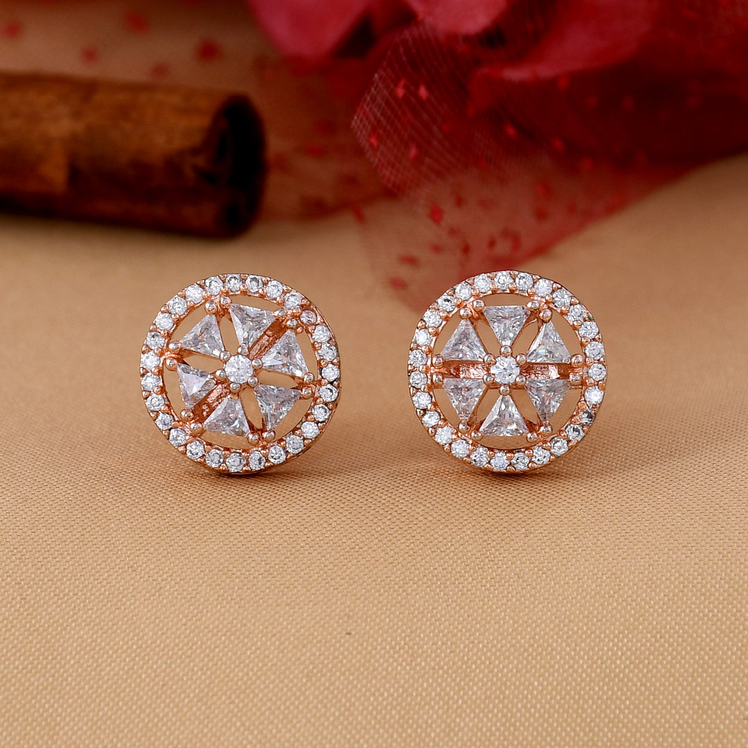 Delicate Flowers Diamond Studs