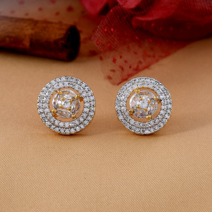 Dazzling Circular Diamond Stud Earrings