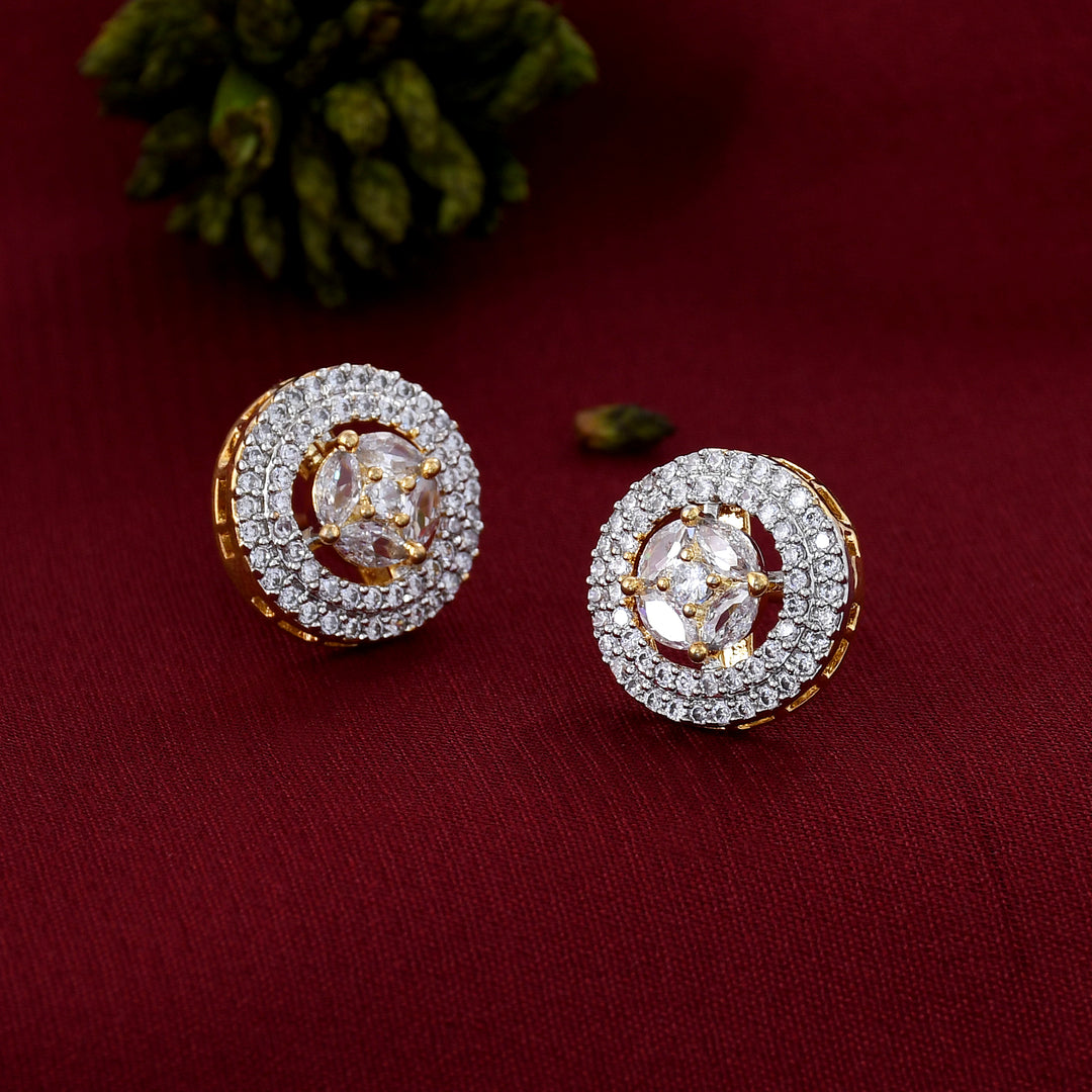 Dazzling Circular Diamond Stud Earrings