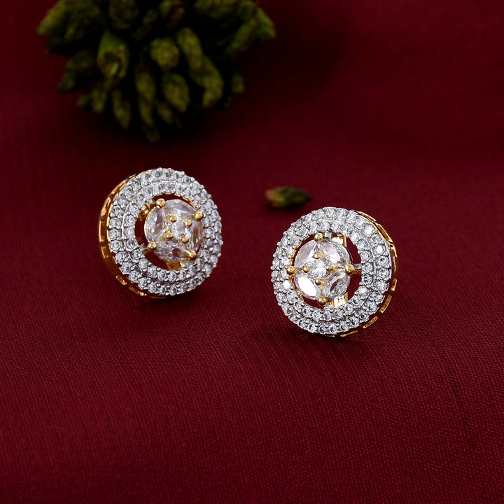 Dazzling Circular Diamond Stud Earrings